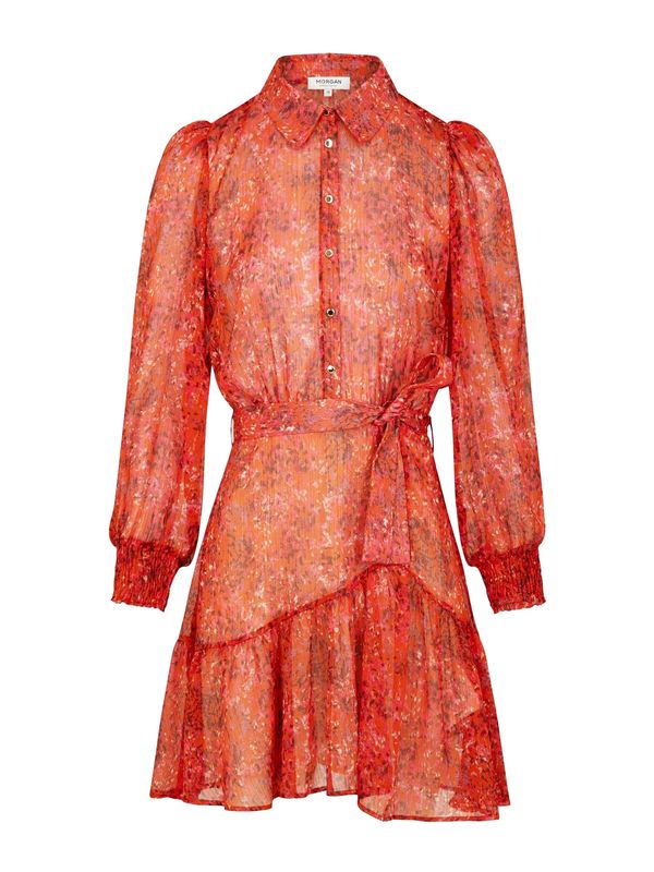 Morgan Morgan Рокля тип риза  злато / тъмносиво / оранжево / розово