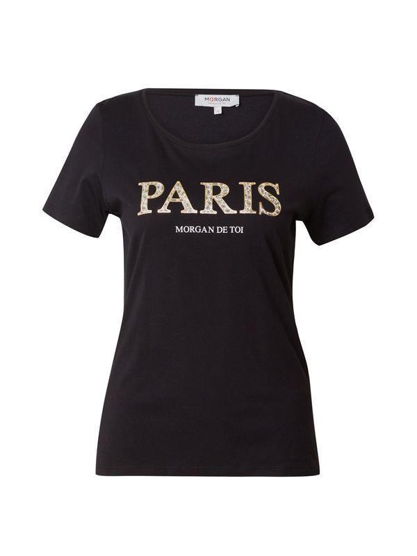 Morgan Morgan Тениска  жълто / черно / бяло