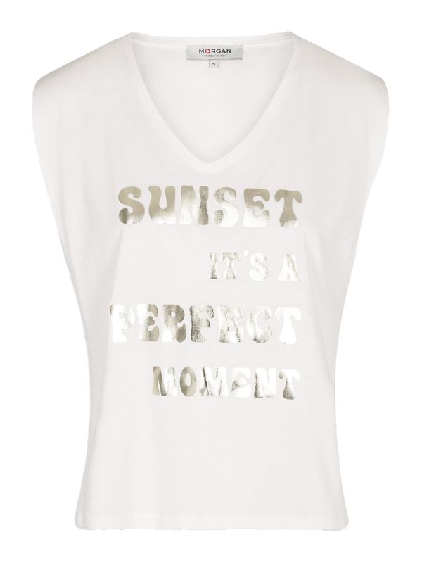 Morgan Morgan Топ 'SUN'  сребърно / мръсно бяло