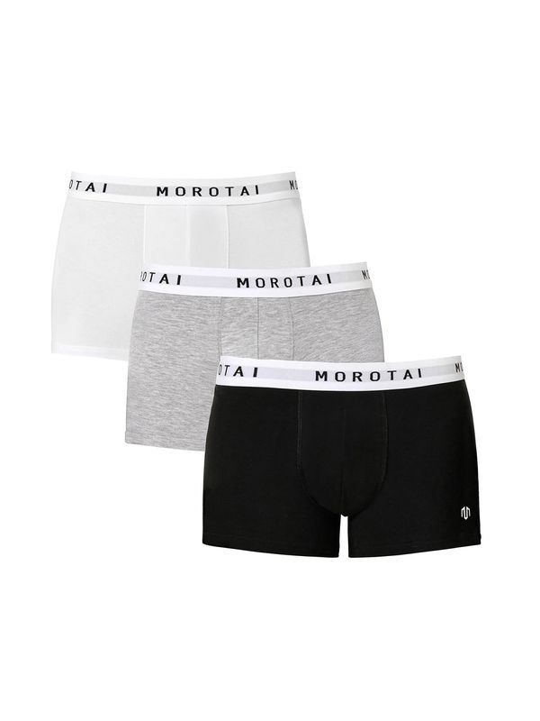 MOROTAI MOROTAI Спортни боксерки  сив меланж / черно / мръсно бяло