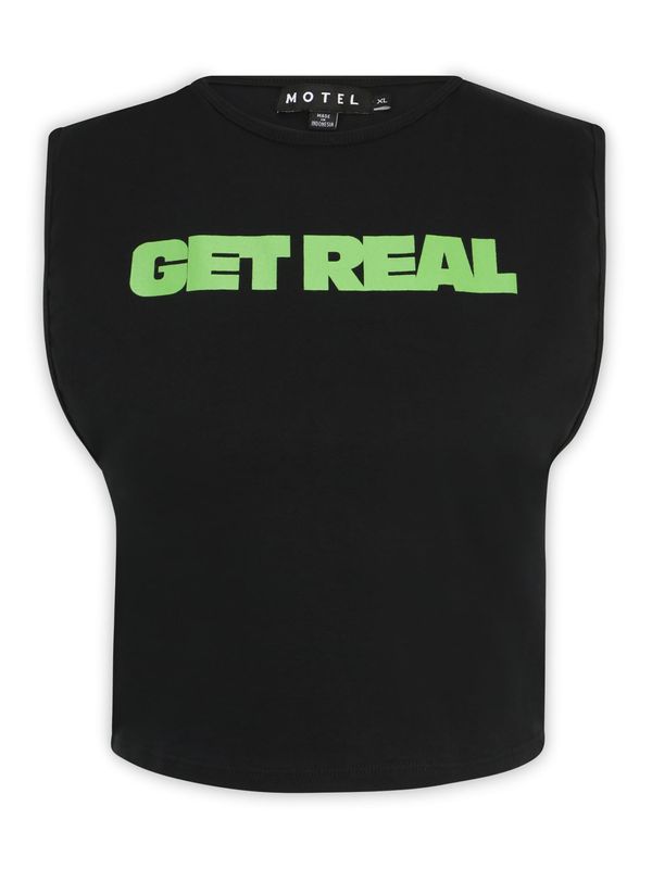 Motel Motel Топ  светлозелено / черно