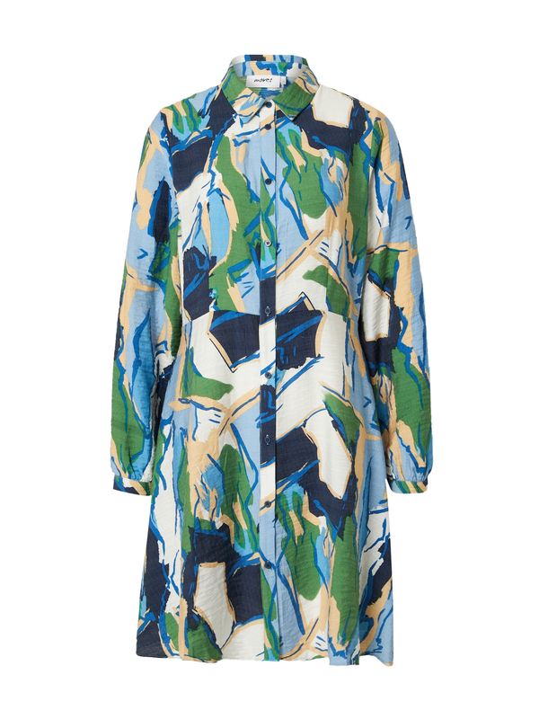 Moves Moves Рокля тип риза 'Inelle'  бежово / нейви синьо / светлосиньо / тревнозелено