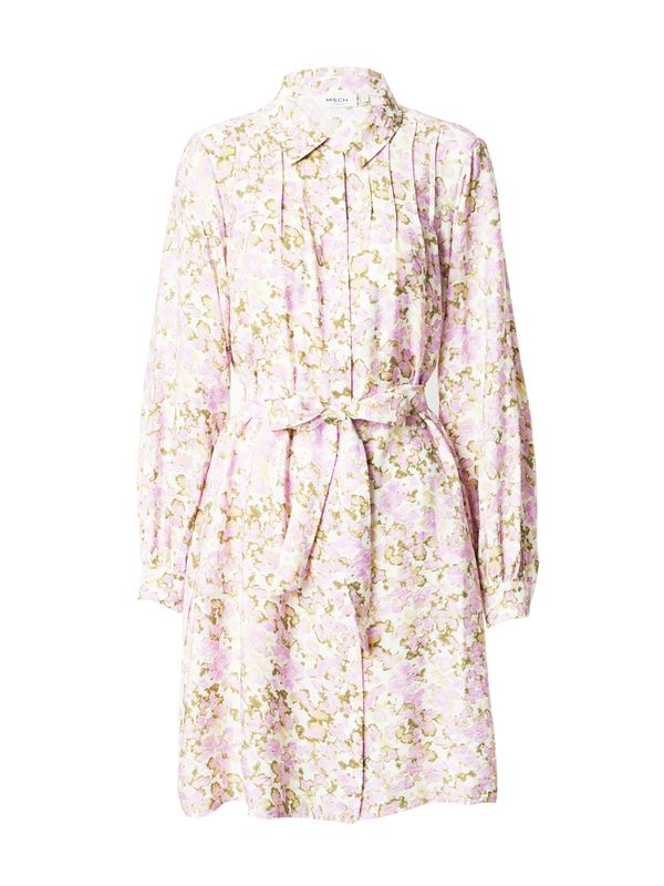 MSCH COPENHAGEN MSCH COPENHAGEN Рокля тип риза 'Nathalina Ladonna'  маслина / светлорозово / бяло
