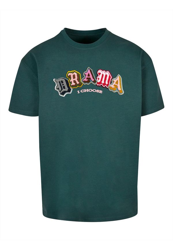MT Upscale MT Upscale Тениска 'Drama I choose'  тъмнозелено / оранжево / розово / бяло