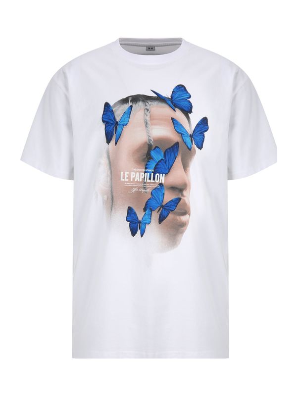 MT Upscale MT Upscale Тениска 'Le Papillon'  телесен цвят / кралско синьо / черно / бяло