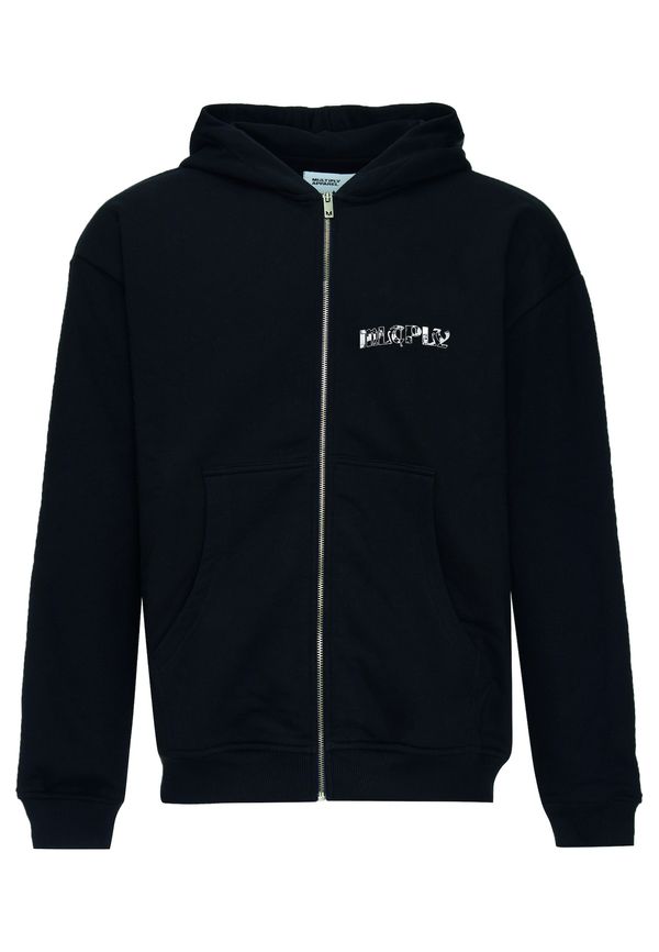 Multiply Apparel Multiply Apparel Суичъри с качулка 'Stay True'  черно / мръсно бяло