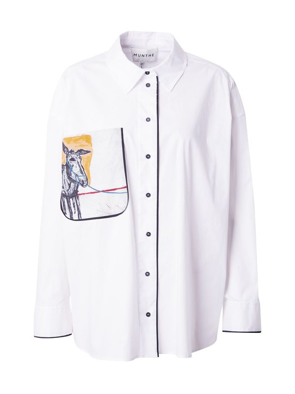 Munthe Munthe Блуза  кафяво / светлосиво / черно / бяло