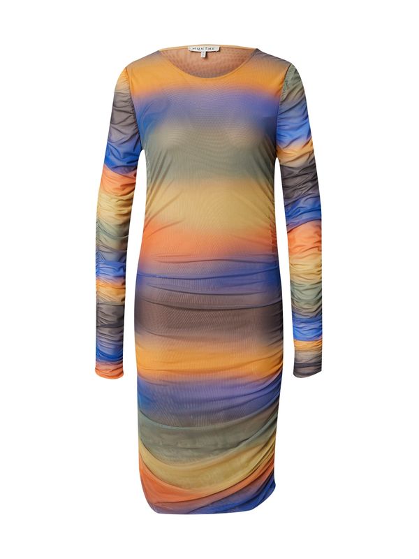 Munthe Munthe Рокля 'MADAGASCAR'  синьо / шоколад / жълто / маслина