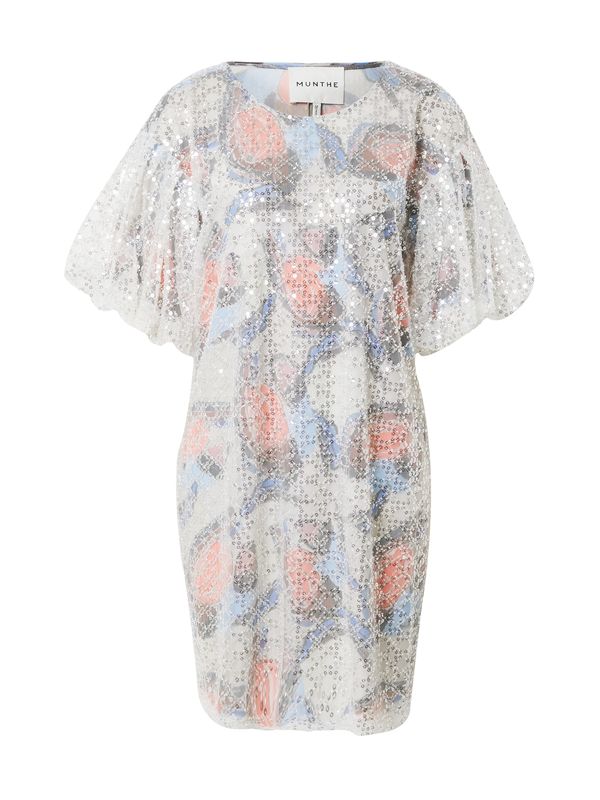 Munthe Munthe Рокля 'MISOLI'  бежово / кралско синьо / оранжево-червено / сребърно