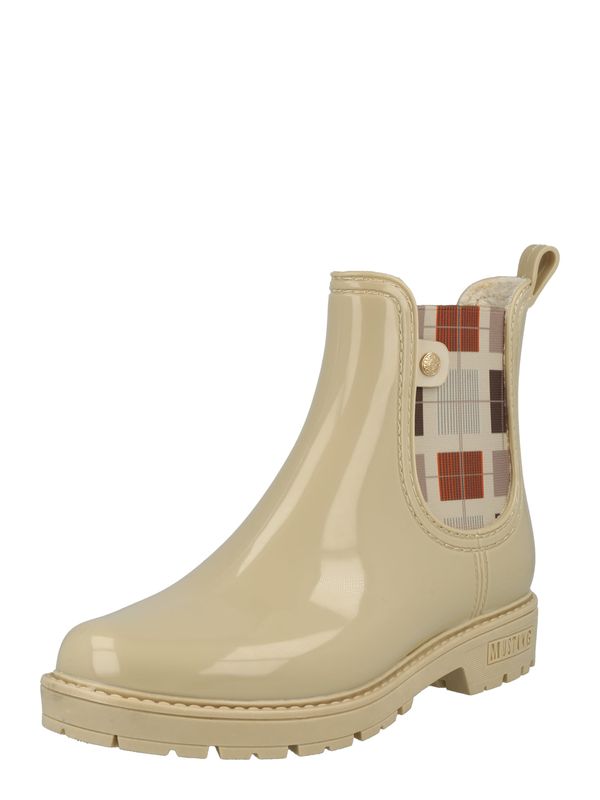 MUSTANG MUSTANG Гумени ботуши  светлобежово / сиво-бежово / тъмнооранжево