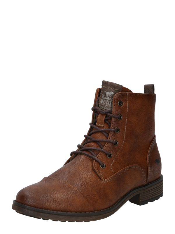 MUSTANG MUSTANG Ниски ботуши с връзки  кафяво / карамел