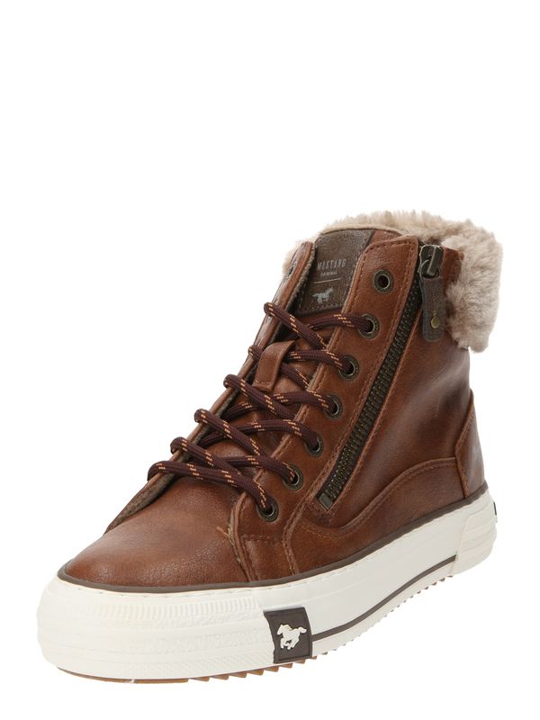 MUSTANG MUSTANG Ниски ботуши с връзки  коняк