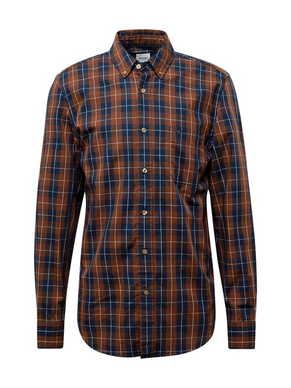 MUSTANG MUSTANG Риза  бежово / нейви синьо / кафяво