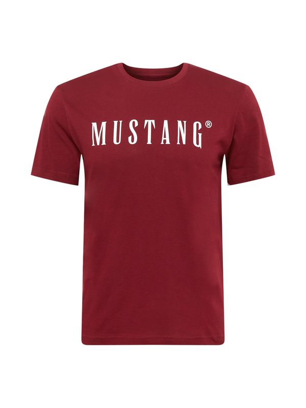 MUSTANG MUSTANG Тениска 'Alex'  тъмночервено / бяло
