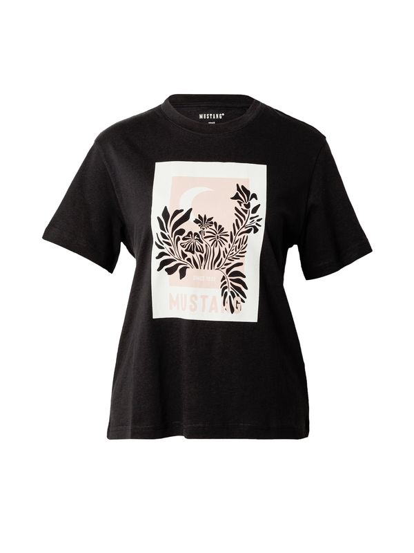 MUSTANG MUSTANG Тениска 'ALINA'  светлорозово / черно / бяло