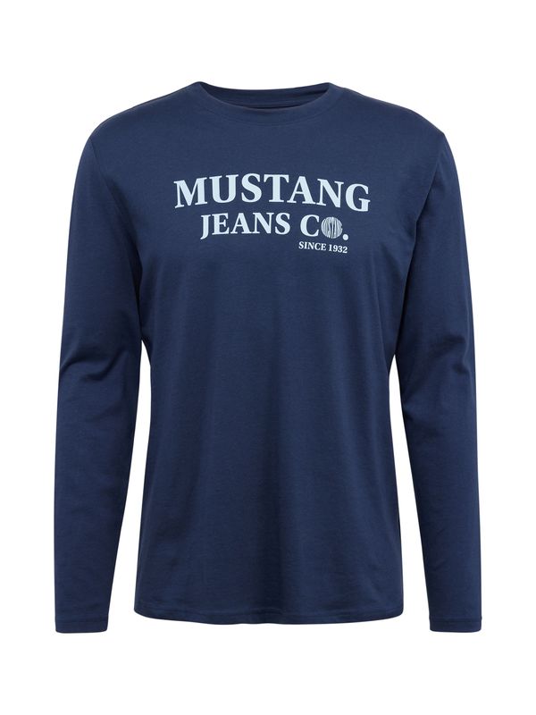 MUSTANG MUSTANG Тениска 'ASHEVILLE'  нейви синьо / бяло