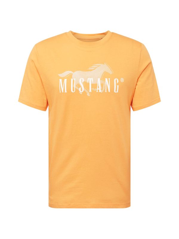 MUSTANG MUSTANG Тениска 'Austin'  светлооранжево / бяло