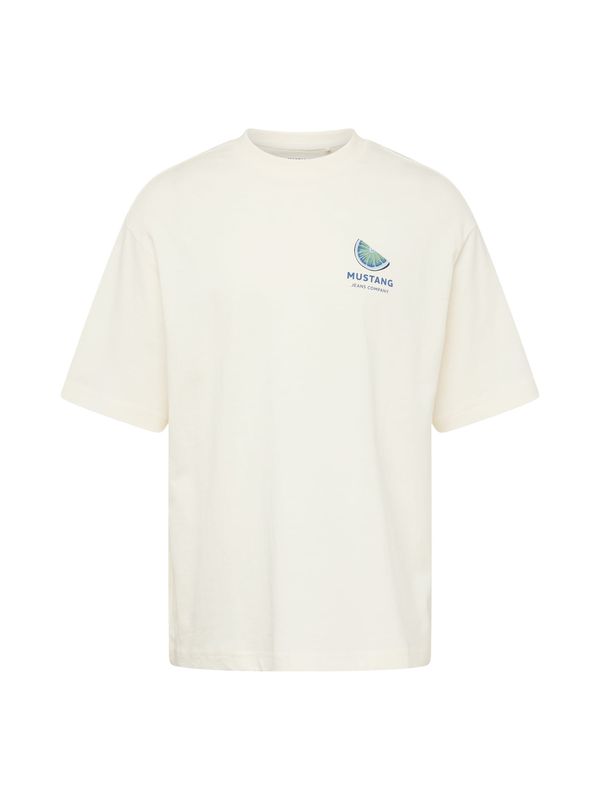 MUSTANG MUSTANG Тениска  синьо / зелено / мръсно бяло