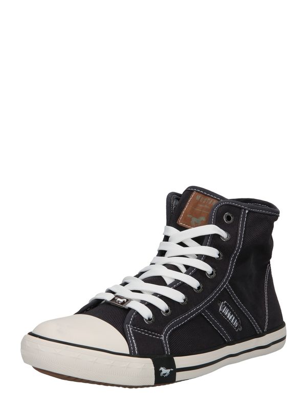 MUSTANG MUSTANG Високи маратонки  черно / бяло