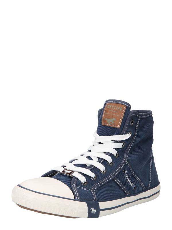 MUSTANG MUSTANG Високи маратонки  морскосиньо / бяло