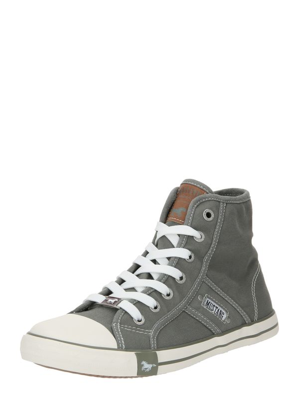 MUSTANG MUSTANG Високи маратонки  сиво / бяло