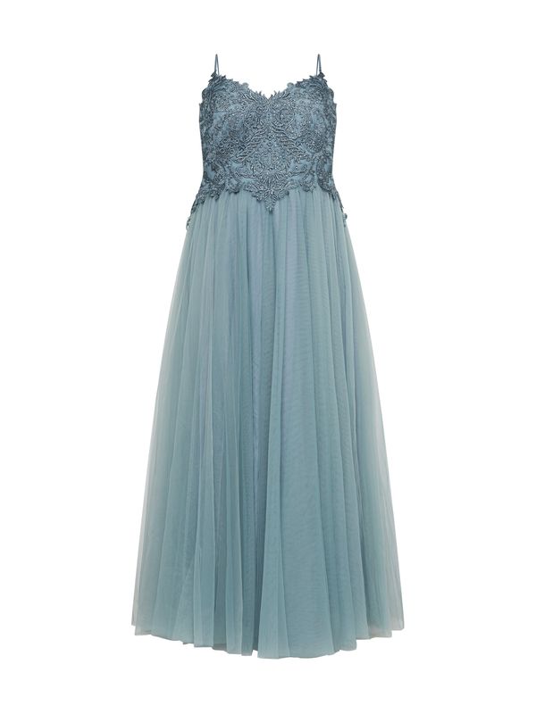 My Mascara Curves My Mascara Curves Вечерна рокля  опушено синьо / петрол / сребърно