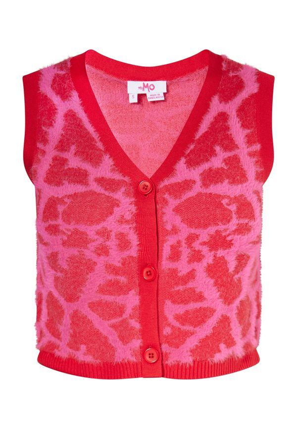 MYMO MYMO Плетен елек  тъмнорозово / огнено червено