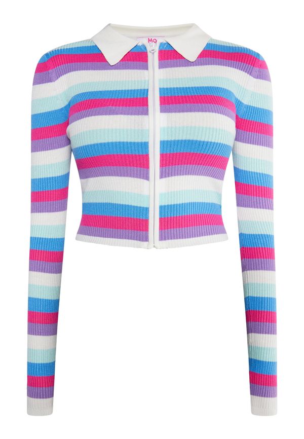 MYMO MYMO Плетена жилетка 'Blonda'  лазурно синьо / лилав / циклама / бяло