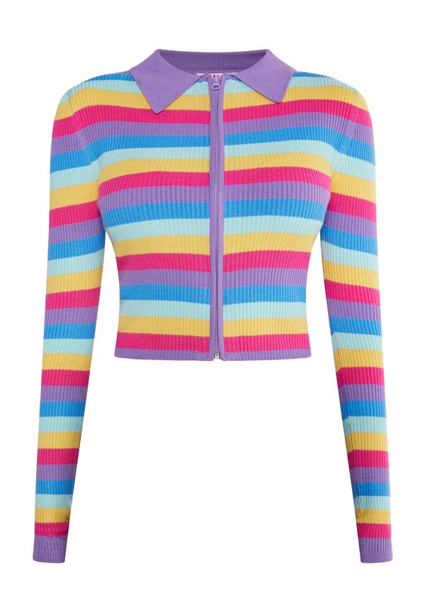 MYMO MYMO Плетена жилетка 'Blonda'  синьо / жълто / люляк / розово