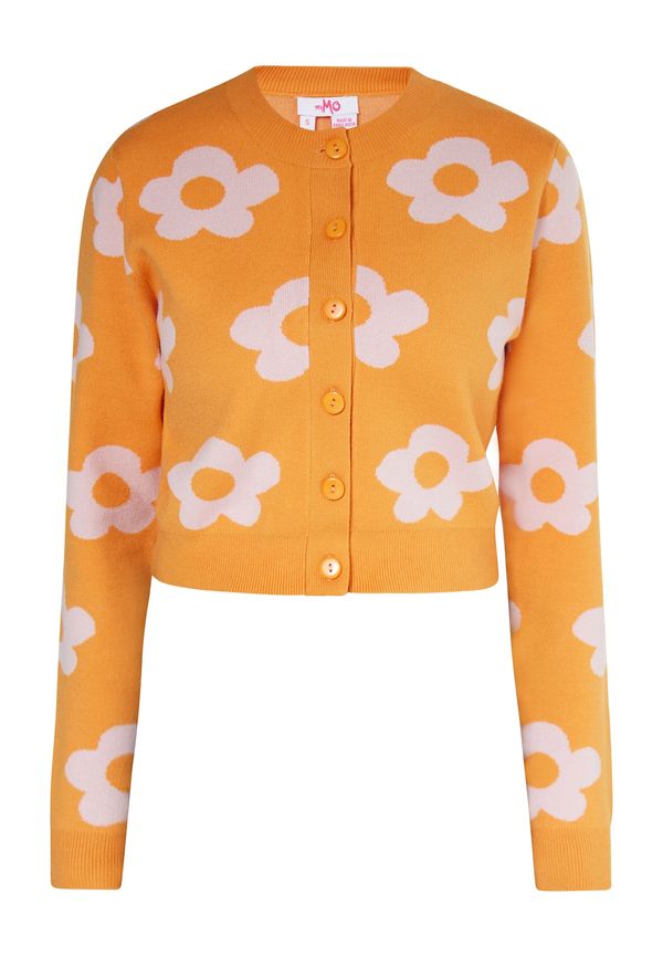 MYMO MYMO Плетена жилетка  оранжево / бяло