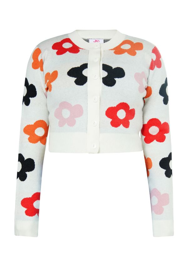 MYMO MYMO Плетена жилетка  пъстро / бял памук