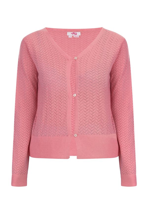 MYMO MYMO Плетена жилетка  розово / перлено бяло
