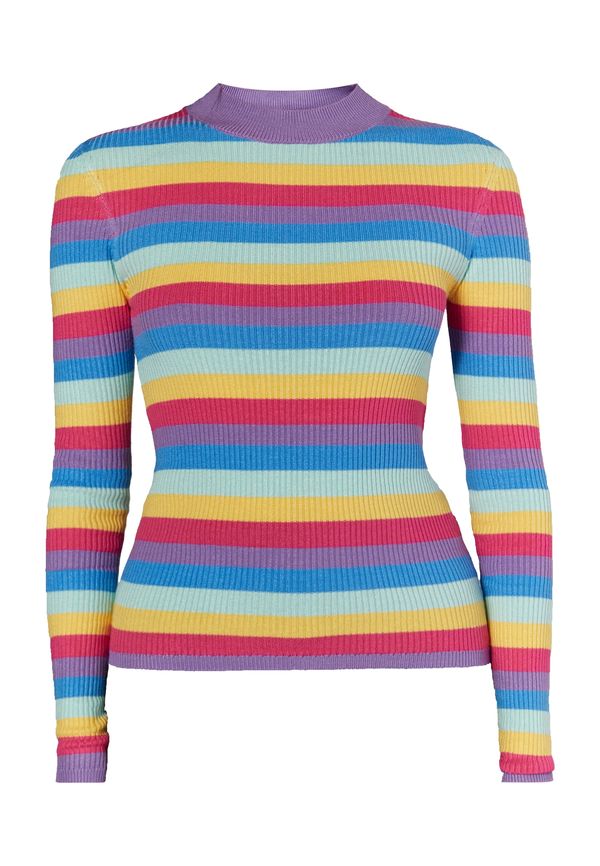 MYMO MYMO Пуловер 'Biany'  синьо / жълто / лилав / розово