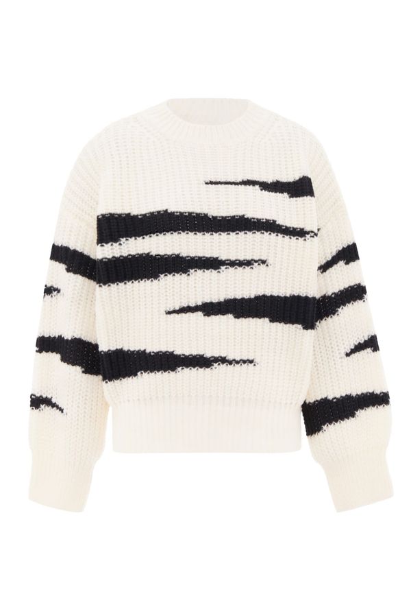 MYMO MYMO Пуловер  черно / бял памук