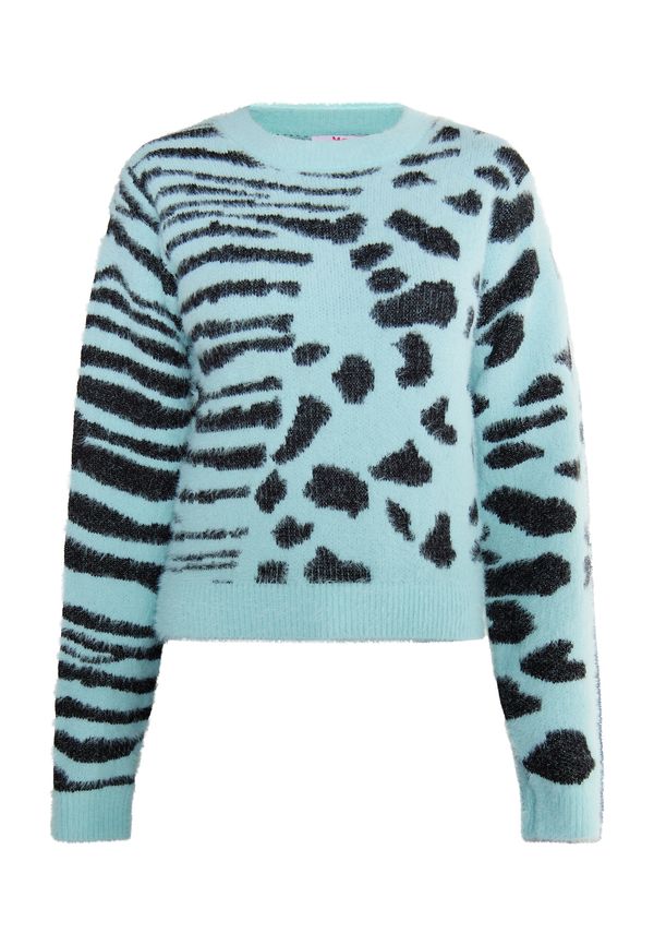 MYMO MYMO Пуловер 'Keepsudry'  светлосиньо / черно