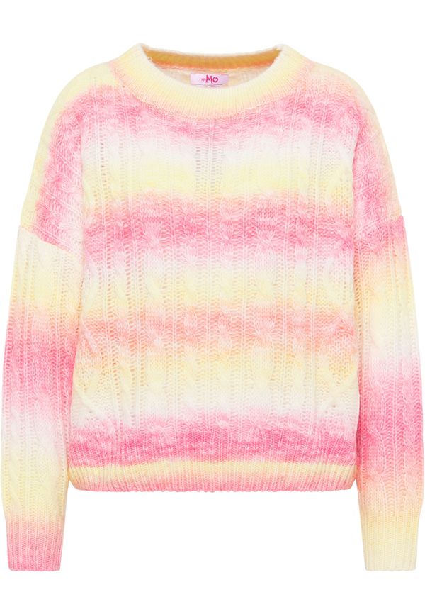 MYMO MYMO Пуловер  светложълто / бледорозово / бяло