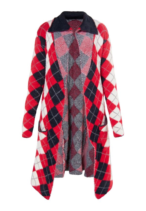 myMo ROCKS myMo ROCKS Плетена жилетка  алено / черно / бяло