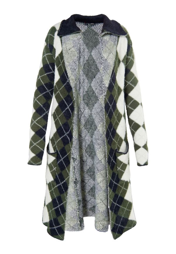 myMo ROCKS myMo ROCKS Плетена жилетка  маслина / черно / бяло