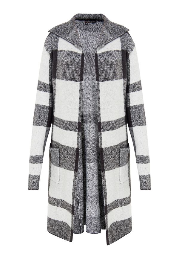 myMo ROCKS myMo ROCKS Плетена жилетка 'Ucy'  сиво / антрацитно черно / бяло