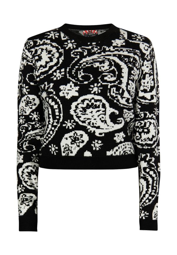 myMo ROCKS myMo ROCKS Пуловер 'Blonda'  черно / бяло