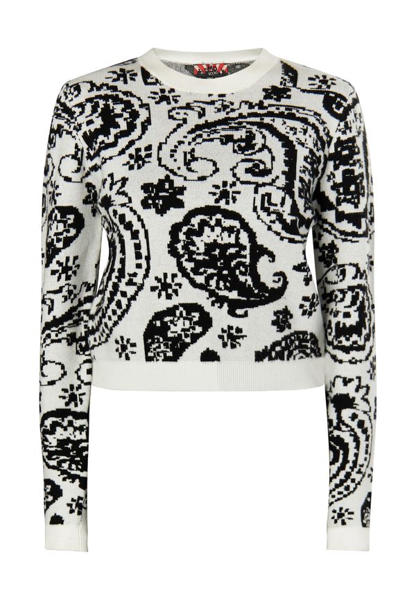 myMo ROCKS myMo ROCKS Пуловер 'Blonda'  черно / мръсно бяло