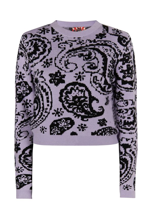 myMo ROCKS myMo ROCKS Пуловер 'Blonda'  лилав / черно