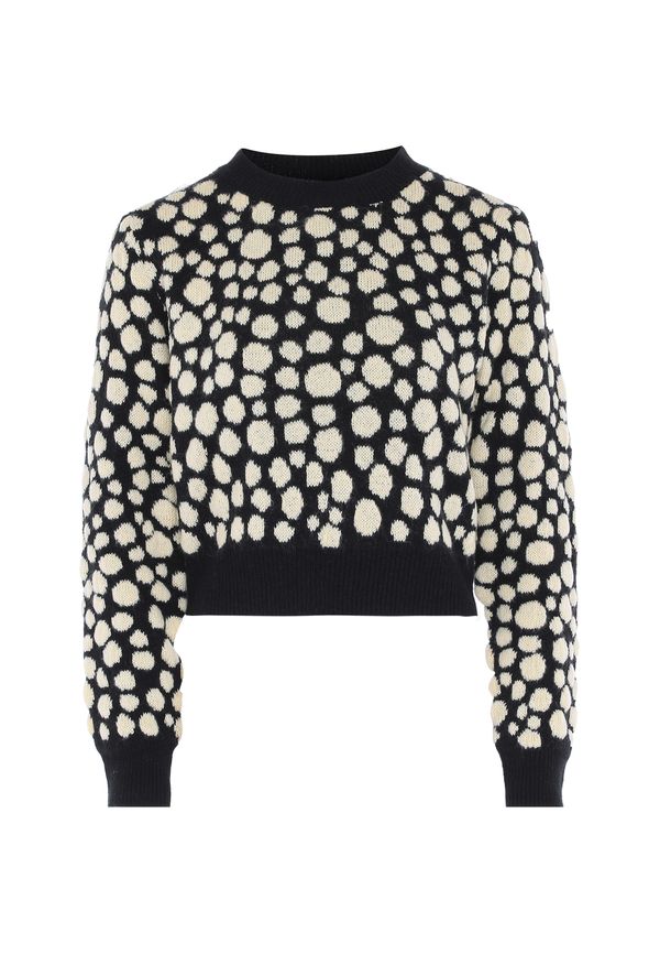 myMo ROCKS myMo ROCKS Пуловер  черно / бял памук