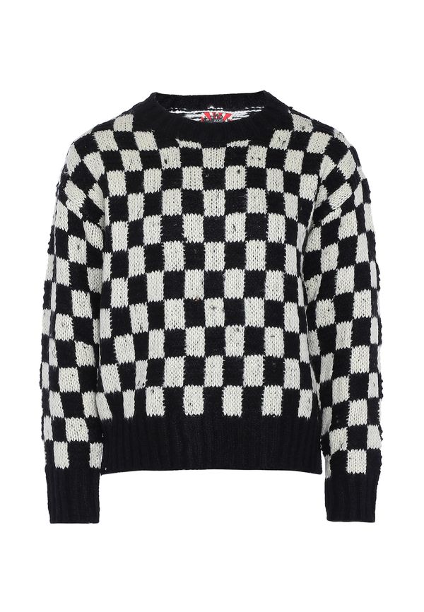 myMo ROCKS myMo ROCKS Пуловер  черно / бяло