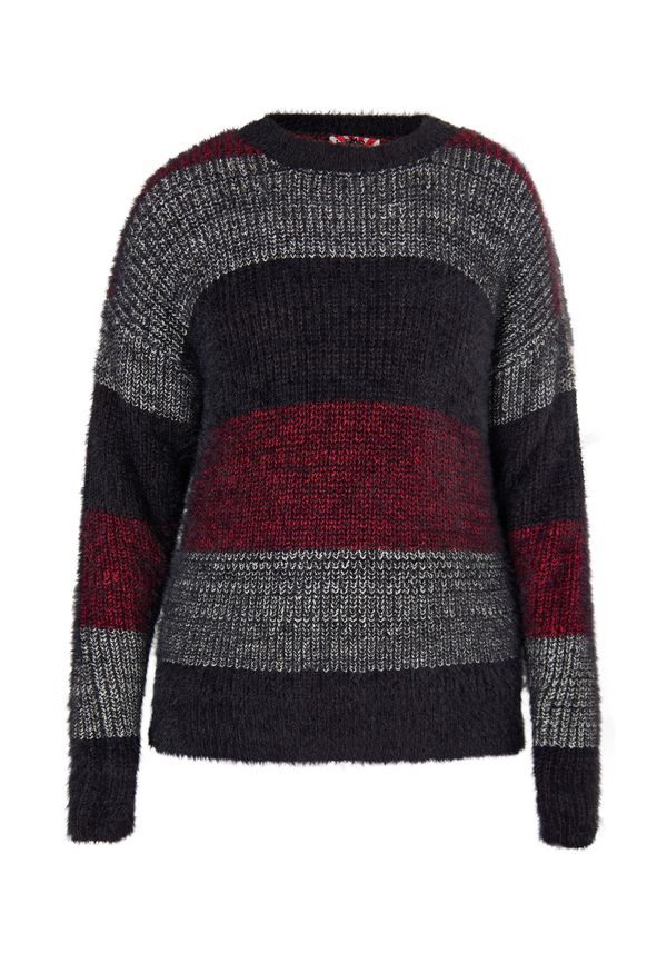 myMo ROCKS myMo ROCKS Пуловер  сиво / антрацитно черно / тъмночервено