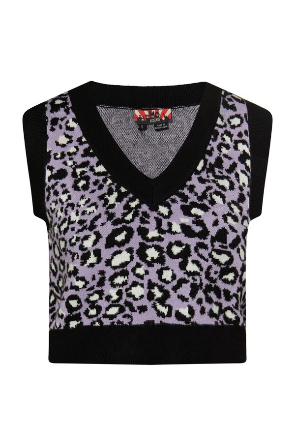 myMo ROCKS myMo ROCKS Пуловер  светлолилаво / черно / бяло