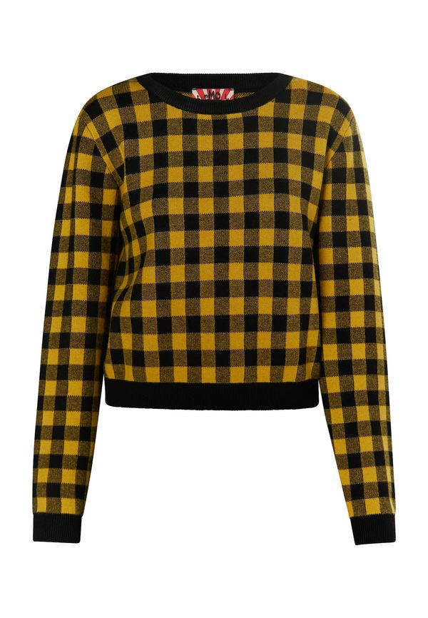myMo ROCKS myMo ROCKS Пуловер 'Ucy'  жълто / черно
