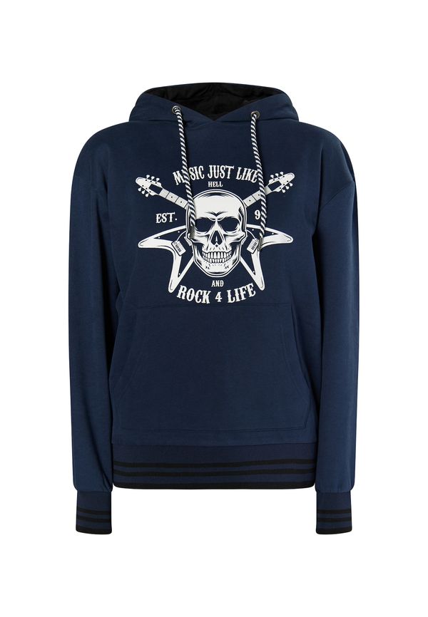 myMo ROCKS myMo ROCKS Суичър 'Blonda'  морскосиньо / бяло