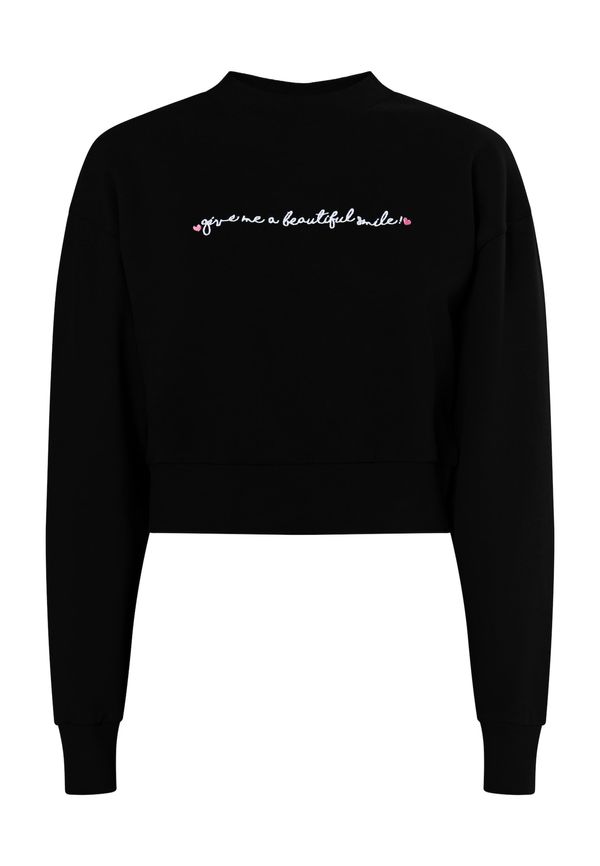 MYMO MYMO Суичър 'Keepsudry'  розово / черно / бяло