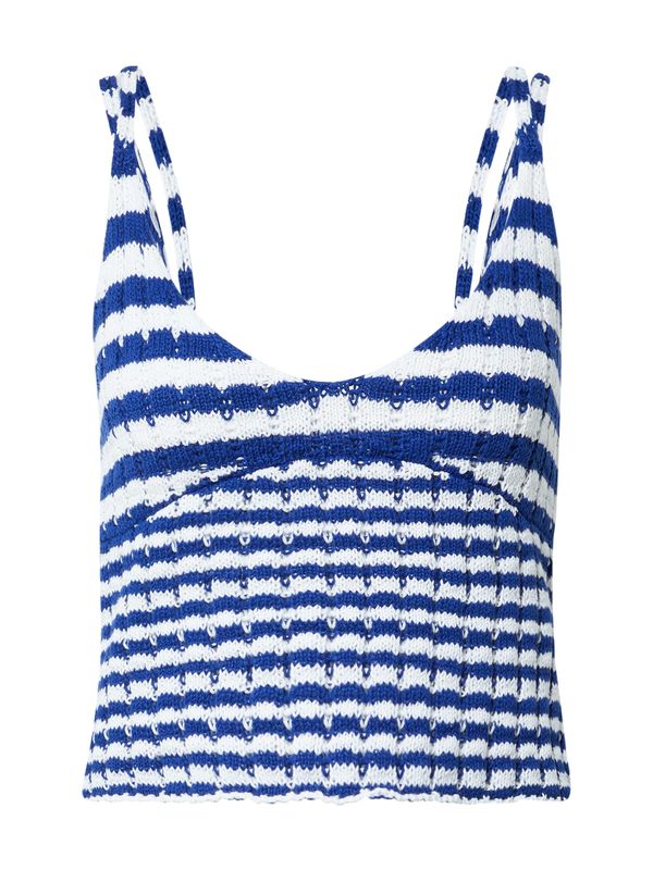 NA-KD NA-KD Плетен топ 'Susanna'  тъмносиньо / бяло